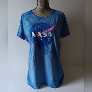 Fifth Sun NASA women's blue tye dye short-sleeve t-shirt size XL